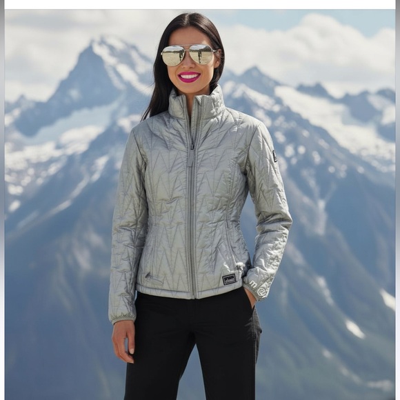 skea Jackets & Blazers - Skea Metallic Skiing Quilted Goose Down Puffer Jacket